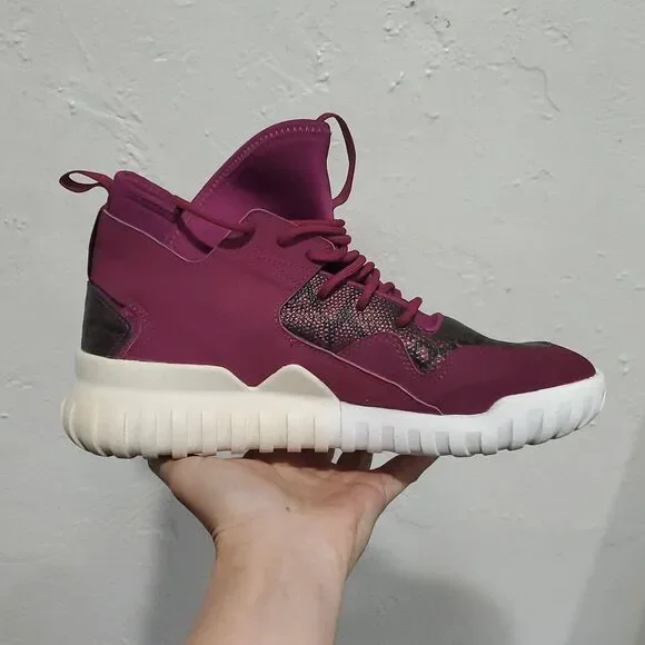 Adidas Tubular X Magenta Snakeskin Sneakers Size 8.5 Womens Or 6.5 Boys - Picture 10 of 16